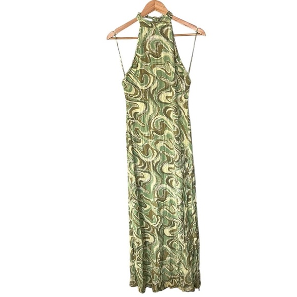 INDAH Ingrid Halter Maxi Imagine Green Swirl Wave - Picture 2 of 12